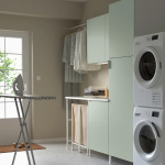 Комбинация для ванной - IKEA ENHET, 199х63.5х222.5 см, белый/светло-зеленый, ЭНХЕТ ИКЕА