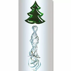 Елка со спиралью зел/сер 65см