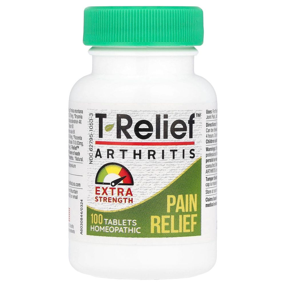 MediNatura, T-Relief™, арника +12, обезболивающее при артрите, 100 таблеток