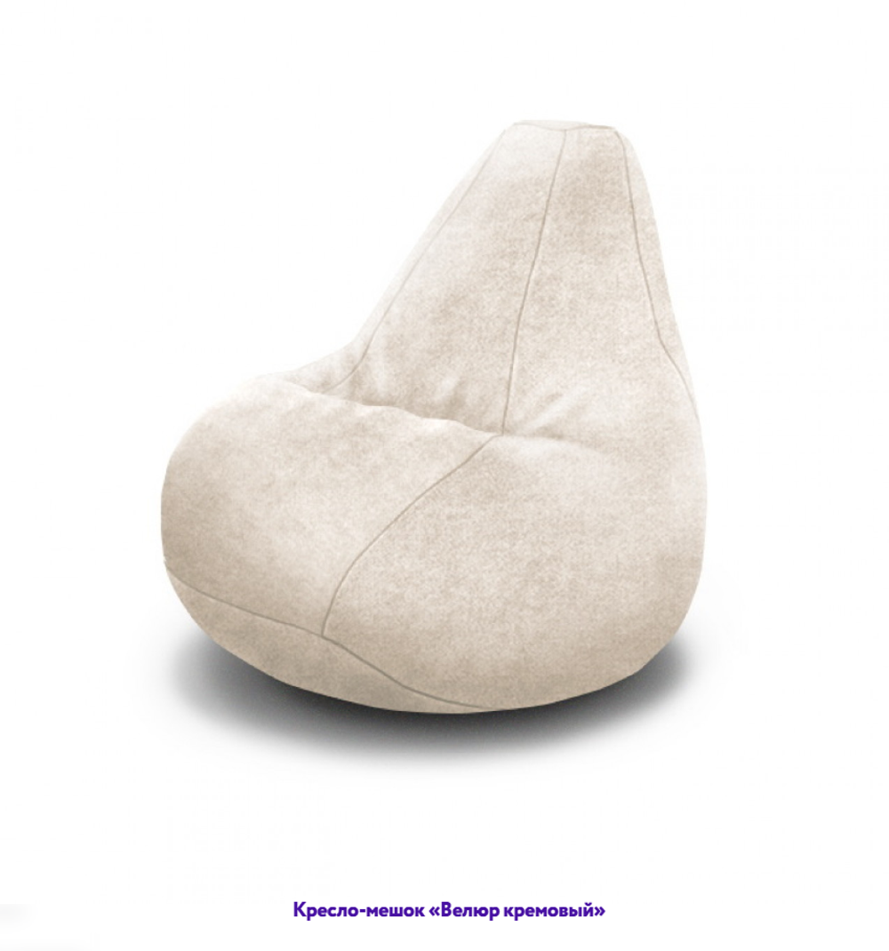 Кресло-мешок Груша, однотонное, велюр