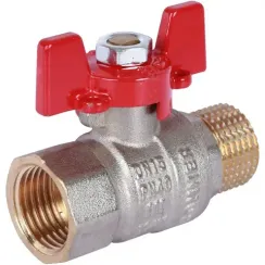 Кран шаровый со сгоном ROMMER Н-В 1/2" бабочка полнопроходной 38629