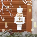 Ёлочная игрушка «Нарядный солдат» 6*3.5*13.5 см, Белый