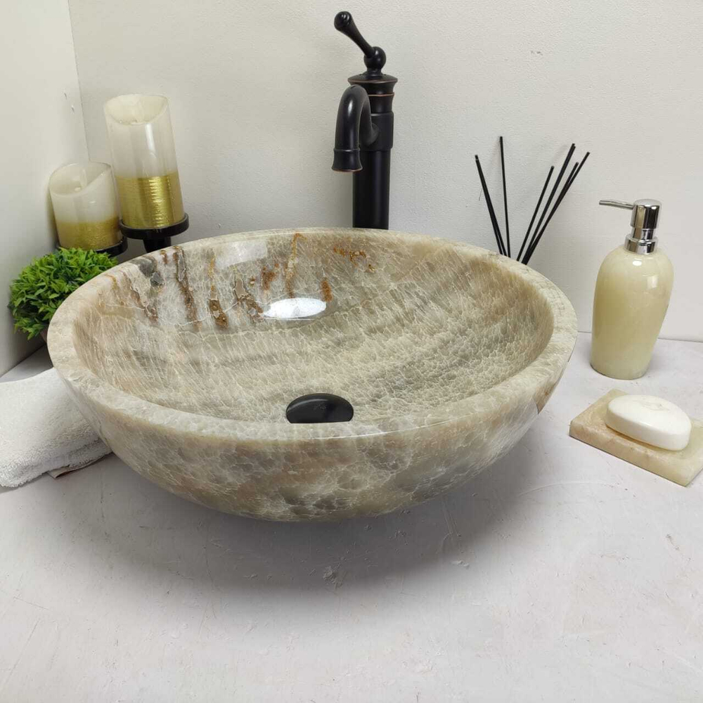 Раковина из оникса Bowl Grey TinLip BO-60609 TinLip 45*45*15