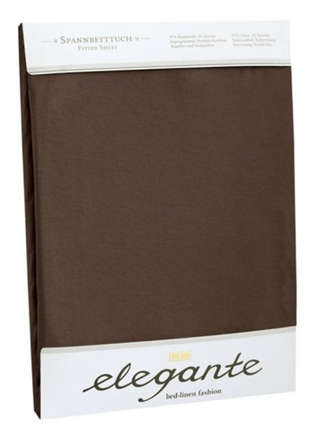 Простыня сатиновая 240x260 Elegante 6800 коричневая