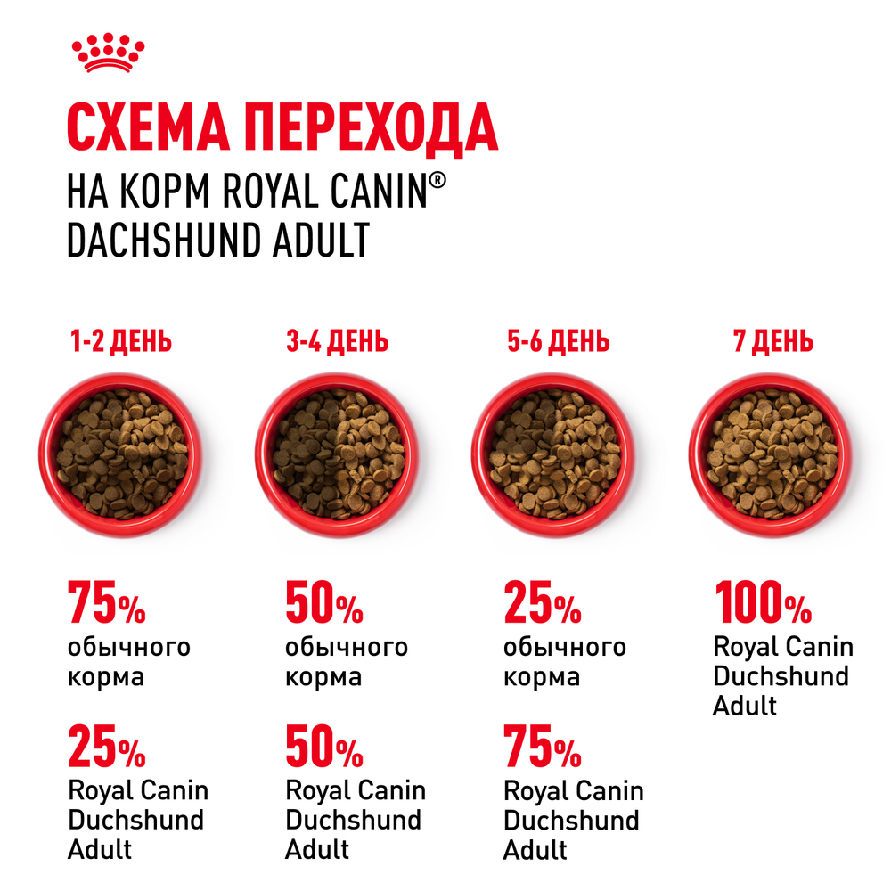 Сухой корм Royal Canin Dachshund Adult для взрослых собак породы Такса от 10 месяцев 7,5кг