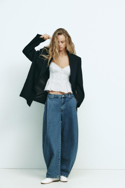 ZARA ТОП ИЗ ПОПЛИНА С ПЛИССИРОВКОЙ, БЕЛЫЙ