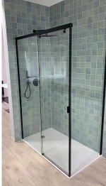 Душевой уголок CeruttiSpa MARBELLA 120x80 MARBELLA 120B L стекло прозрачное/профиль черный матовый