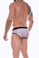 Мужские трусы-брифы с разноцветным принтом в виде штампов (Размер: XL) (Цвет: разноцветный)