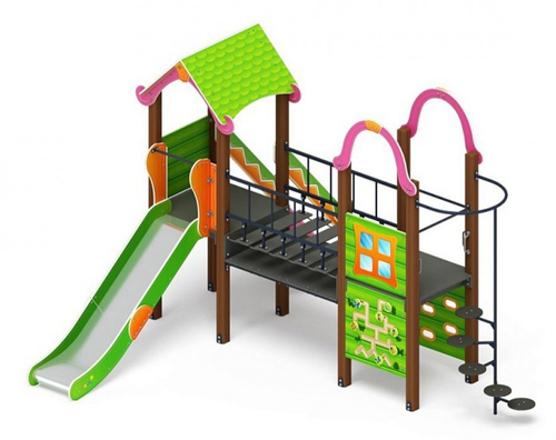 Детский игровой комплекс Лукоморье ДИК 2.25.10-01.С H=1200, металлический скат