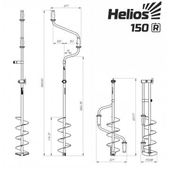 Ледобур HS-150D R правое вращение (LH-150RD) Helios (0)