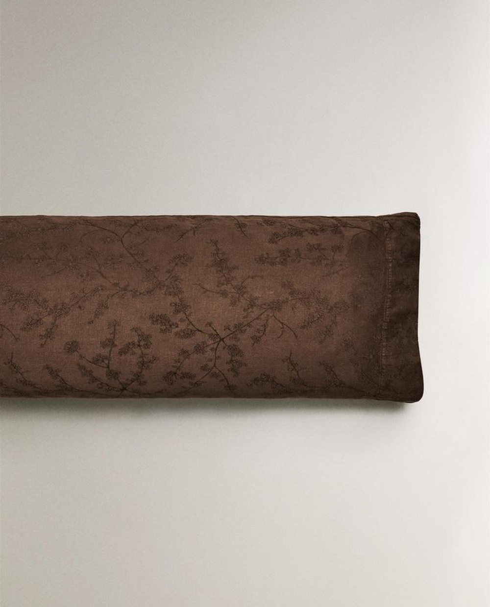 ZARA HOME НАВОЛОЧКА СМЕСОВОГО ХЛОПКА С УЗОРОМ, КОРИЧНЕВЫЙ