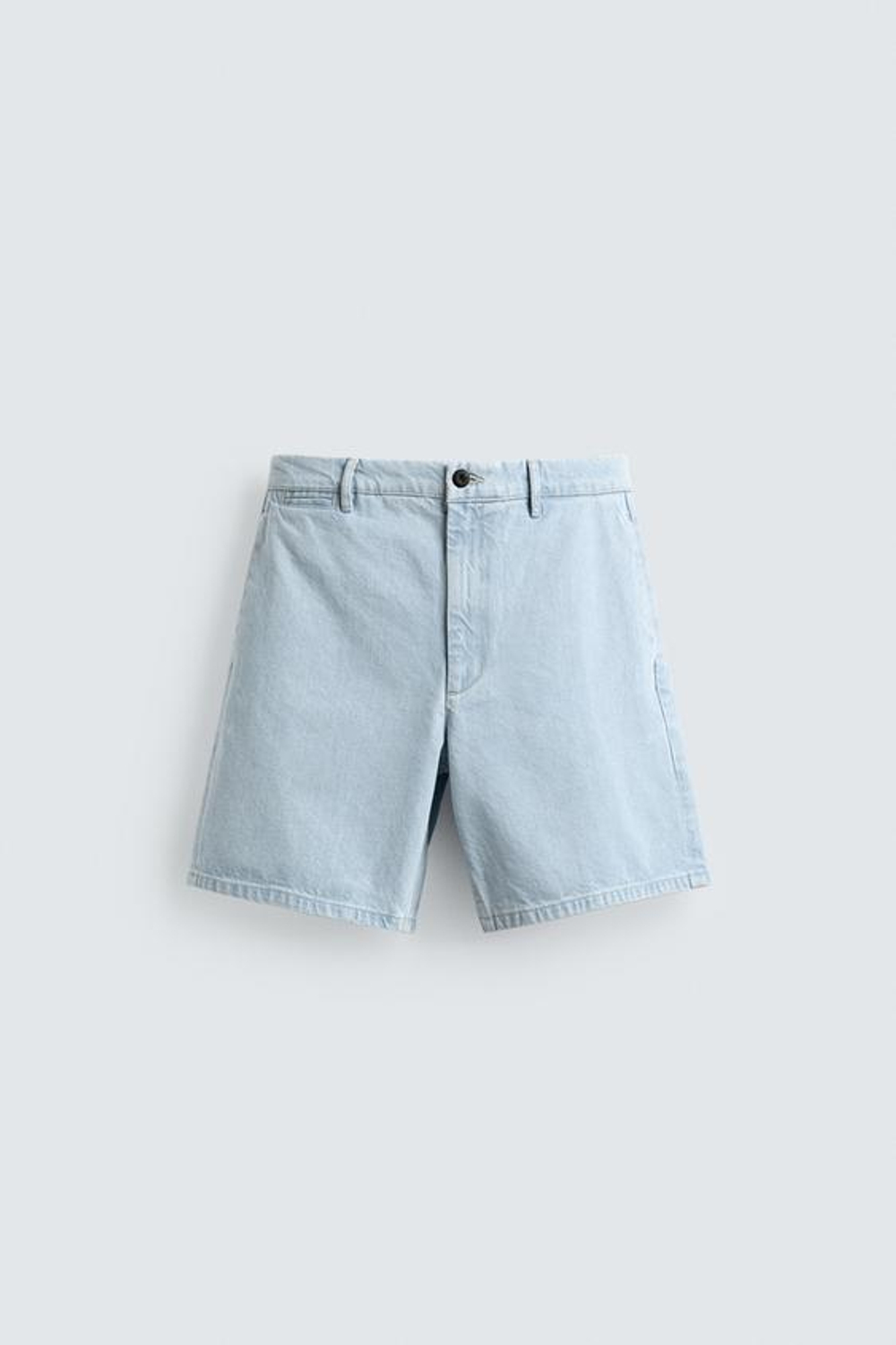 ZARA ДЖИНСОВЫЕ ШОРТЫ-ЧИНОСЫ, ГОЛУБОЙ