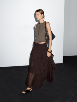 Massimo Dutti Топ из 100% хлопка, темный хаки