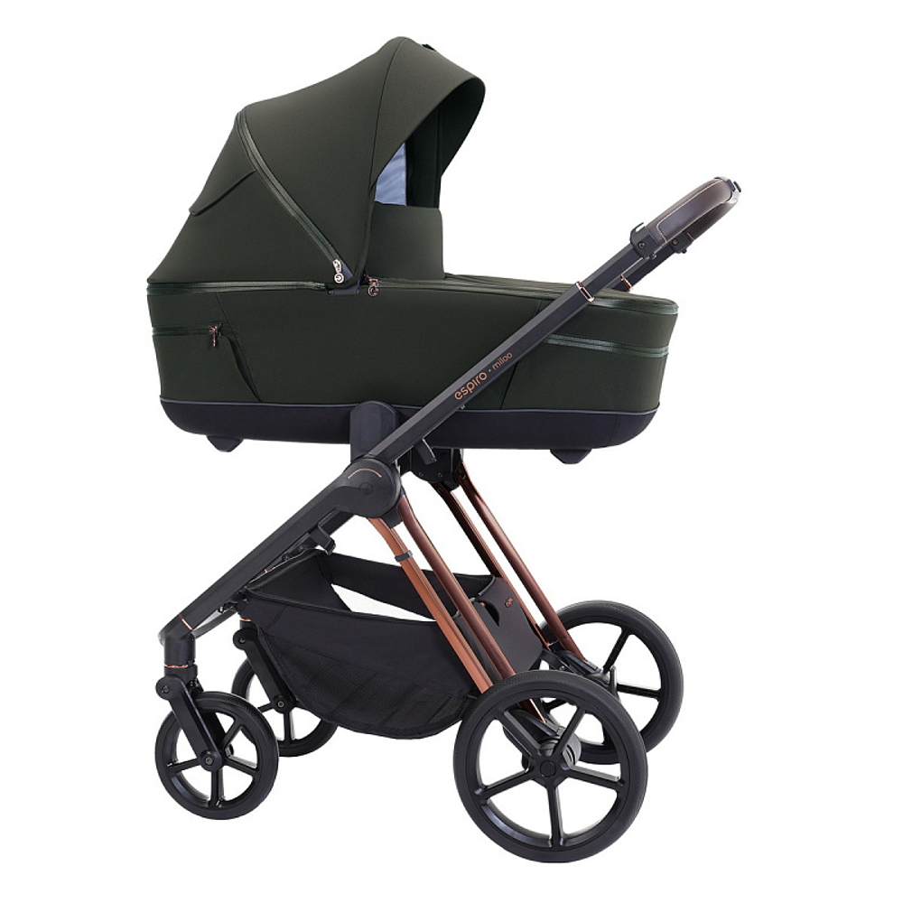 Детская коляска Espiro Miloo 3 в 1 2025 204 luxury green/Чёрный (Black 110)