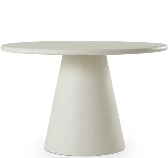 Стол обеденный Lauri, Ø120 см, белый микроцемент