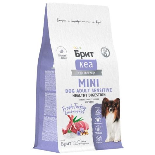 Сухой корм для собак мини пород Брит Кеа Brit CARE Mini Adult Sensitive Healthy Digestion с чувствительным пищеварением с индейкой и ягненком 0,4 кг