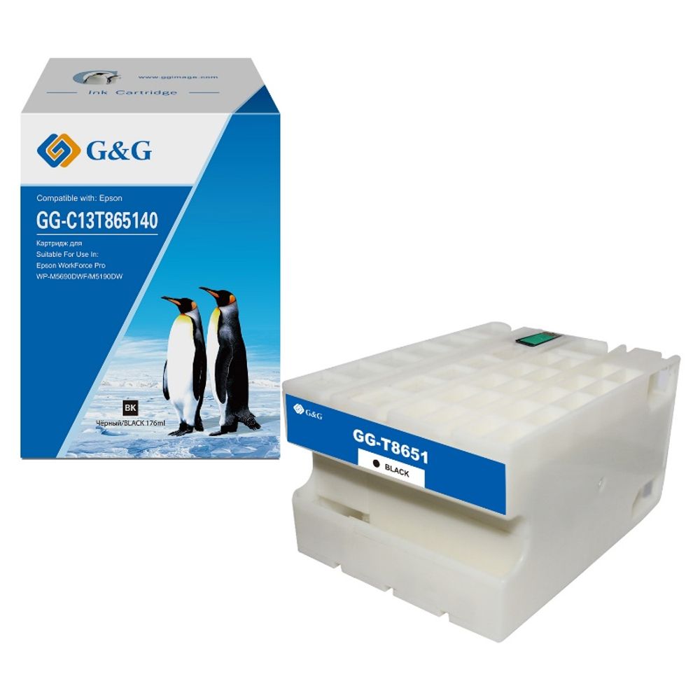 Картридж G&amp;G, аналог Epson C13T865140 (T8651) для WorkForce Pro WF-M5690DWF/M5190DW черный (176мл)