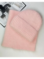 комплект шапка с шарфом- снуд зимний вязаный