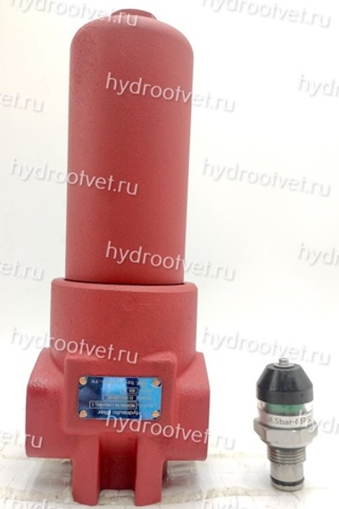 WKDFBN/HC110G10B1.1 - Напорный фильтр гидравлический одинарный модели DF тонкость фильтрации 10 мкм, типоразмер 110, вид присоединения: резьба G3/4, материал корпуса - чугун, рабочее давление до 420 бар, визуальный индикатор загрязнения