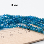 Апатит граненый бусины, диаметр 3,2-3,3 мм, цена за отрезок 19 см (1/2 нити)
