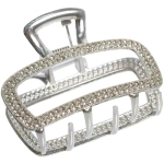 Заколка-краб для волос «AKS - DesignPRO», стразы, прямоугольник, цвет золото и хром, 5*3,8см