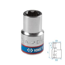 KING TONY (433E18M) Головка торцевая TORX Plus 1/2", EP18, L = 45 мм