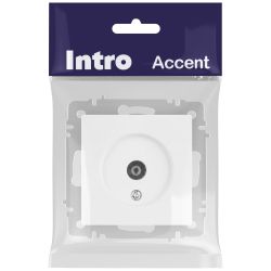 Розетка Intro Accent 6-301-01М TV одиночная, IP20, СУ, белый матовый | Intro