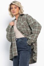 Пальто-рубашка Хармони (зелено-коричневая) Б15040-5М LT Collection