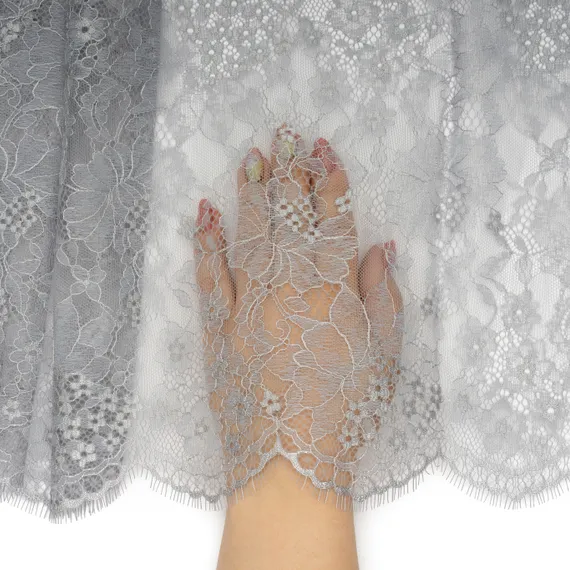 Кружево реснички серо-лавандовые (27*280 см)