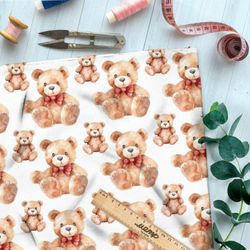Ткань Ниагара Софт игрушечные медведи с бантами