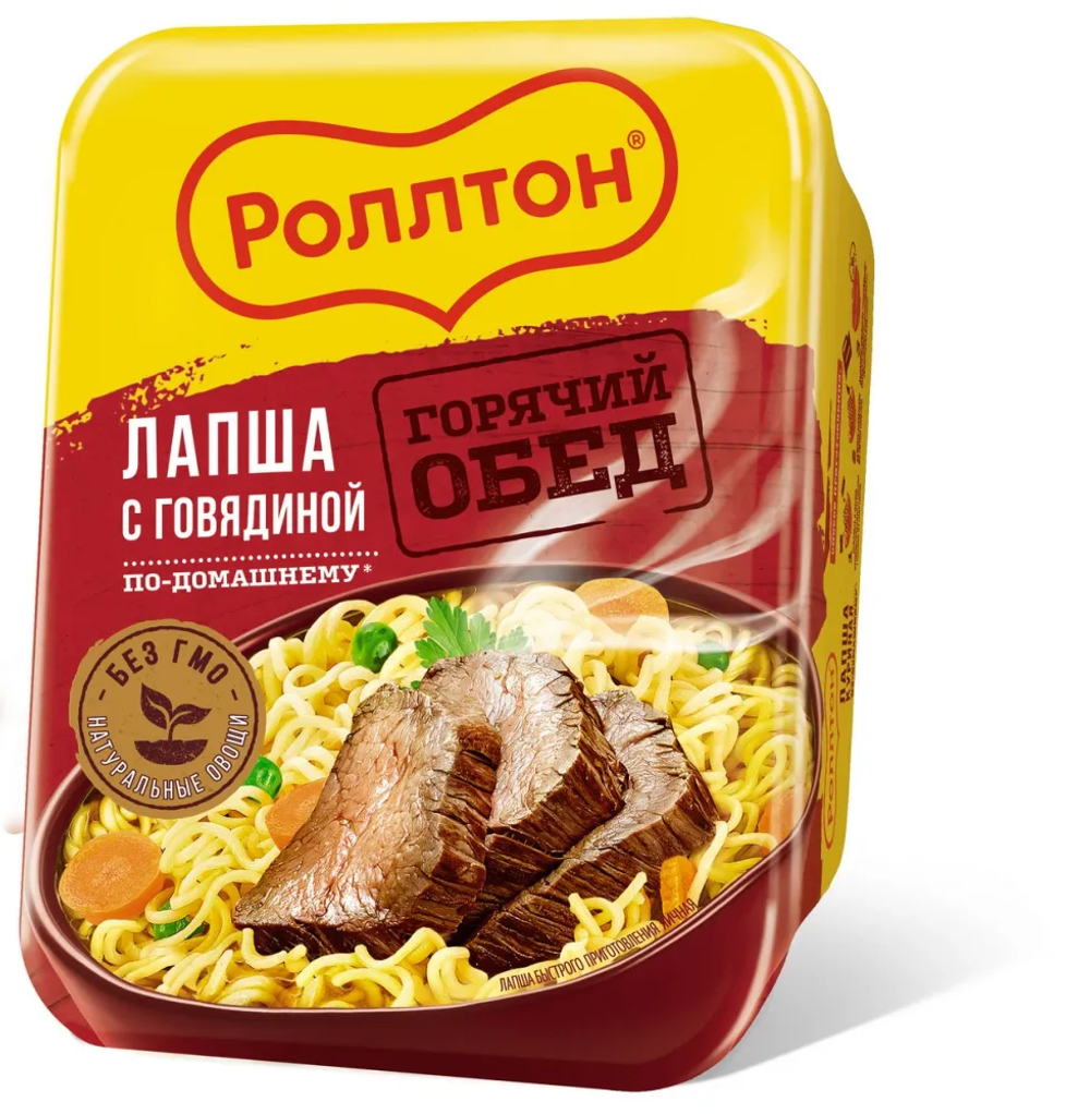 Ролтон Лапша Быстрого Приготовления с Говядиной по-Домашнему 90гр