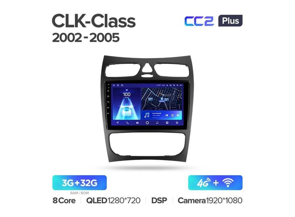 Магнитола Teyes CC2 Plus 3-32 Mercedes Benz CLK Class C209 A209 2002 — 2005 9.0&quot;