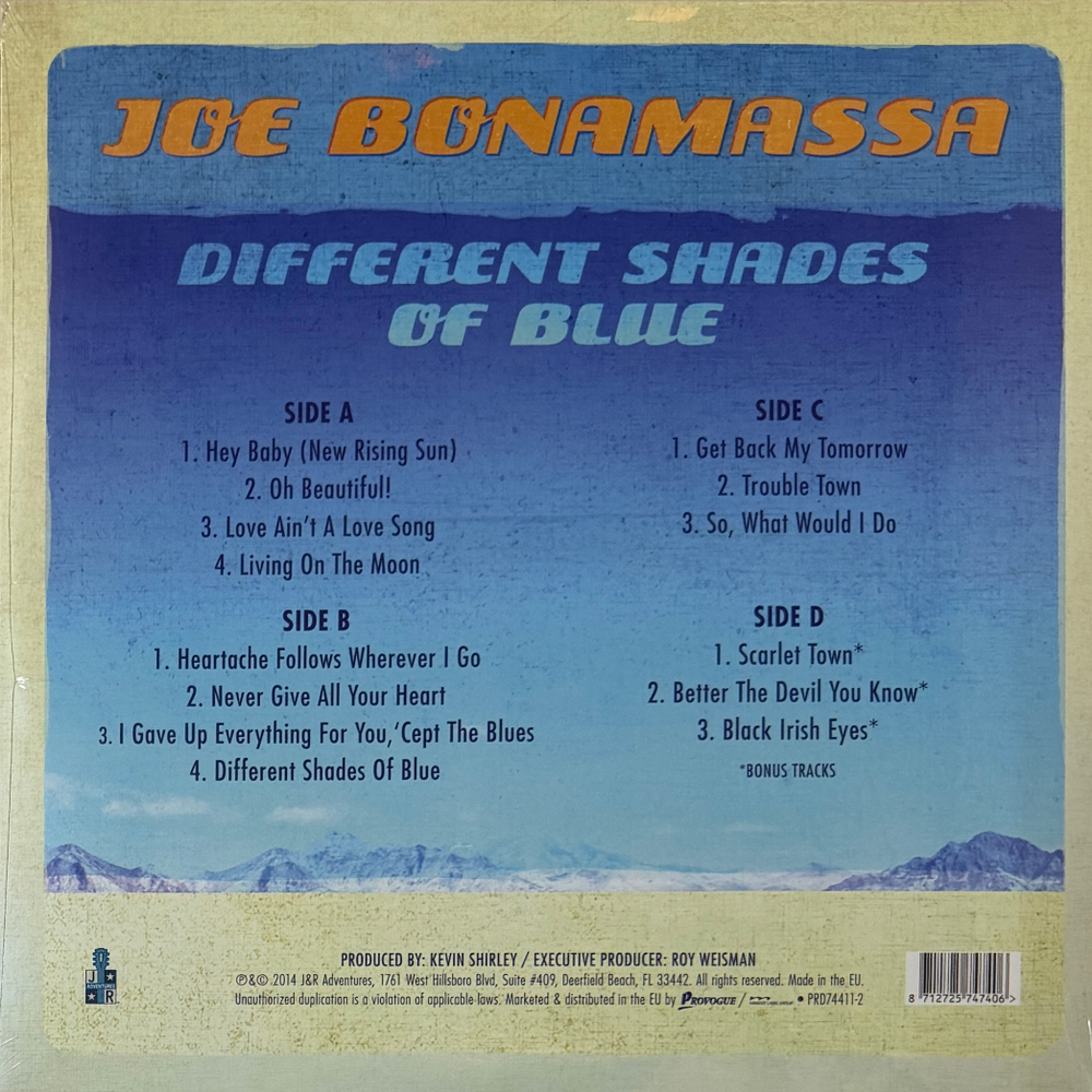 Joe Bonamassa ‎– Different Shades Of Blue 2LP (Европа 2024г.) Blue Т