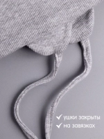 Шапка детская с ушками на завязках на осень