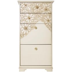 Тумба для обуви Терра-4 (с 4-мя ящиками) Айвори Мраморное золото