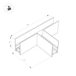 Коннектор тройной MAG-ORIENT-CON-2652-T90 (BK) (Arlight, IP20 Металл, 3 года) 036807