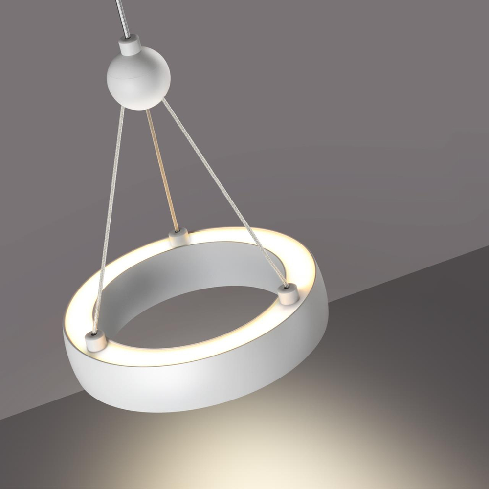359395 OVER NT24 278 белый Светильник подвесной светодиодный, длина провода 2м IP20 LED 12W вниз/5W вверх 220V 1360Лм 3000K TURN