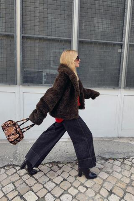 ZARA ШЕРСТЯНОЙ СВИТЕР СВОБОДНОГО КРОЯ, КРАСНЫЙ