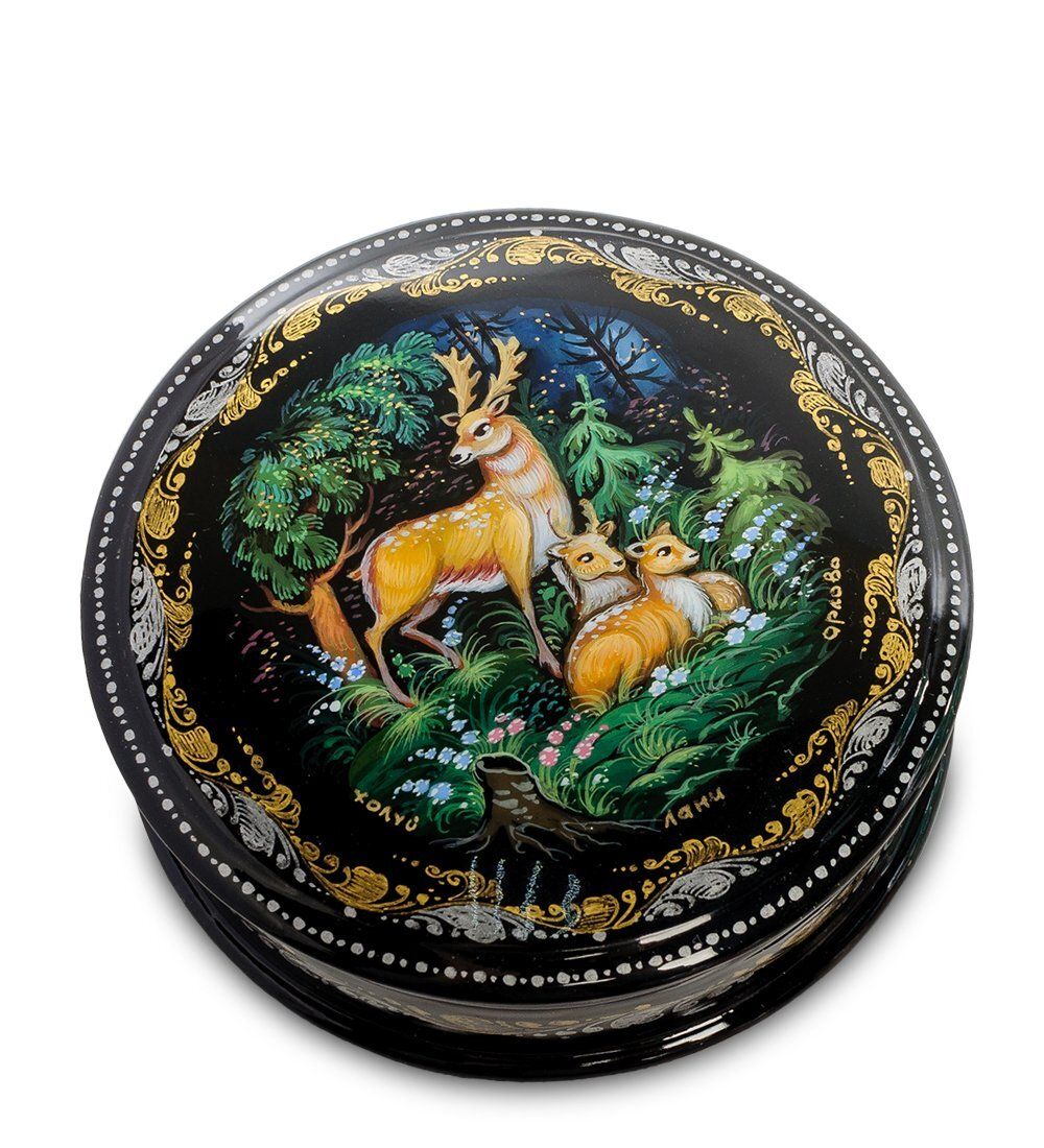 Народные промыслы ШК-45/34 Шкатулка «Лани» исп. Орлова