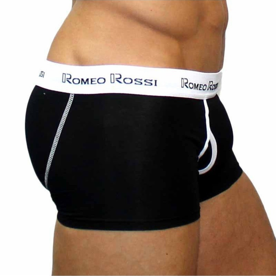 Мужские трусы боксеры черные Romeo Rossi RR365-2 Boxer Brief