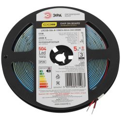 Светодиодная лента ЭРА LRCOB-504-8-10W/m 8mm 24V 6500K 3 years холодный белый 5м | Светодиодные ленты COB 24В 3 года