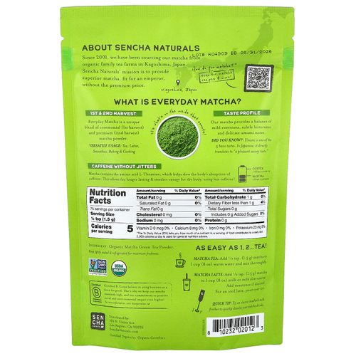 Sencha Naturals, Organic Everyday Matcha™, 113 г (4 унции)