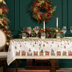 СКАТЕРТЬ "ЩЕЛКУНЧИК" 160Х220СМ БЕЖЕВЫЙ,100% ХЛОПОК,ТВИЛ