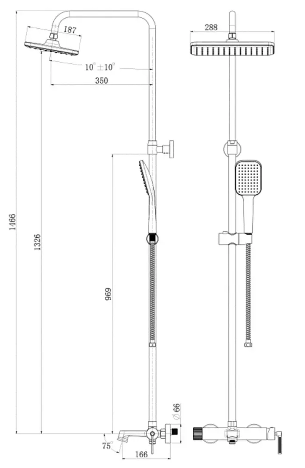 Душевая система Royce Pro (RCS-120504WH)