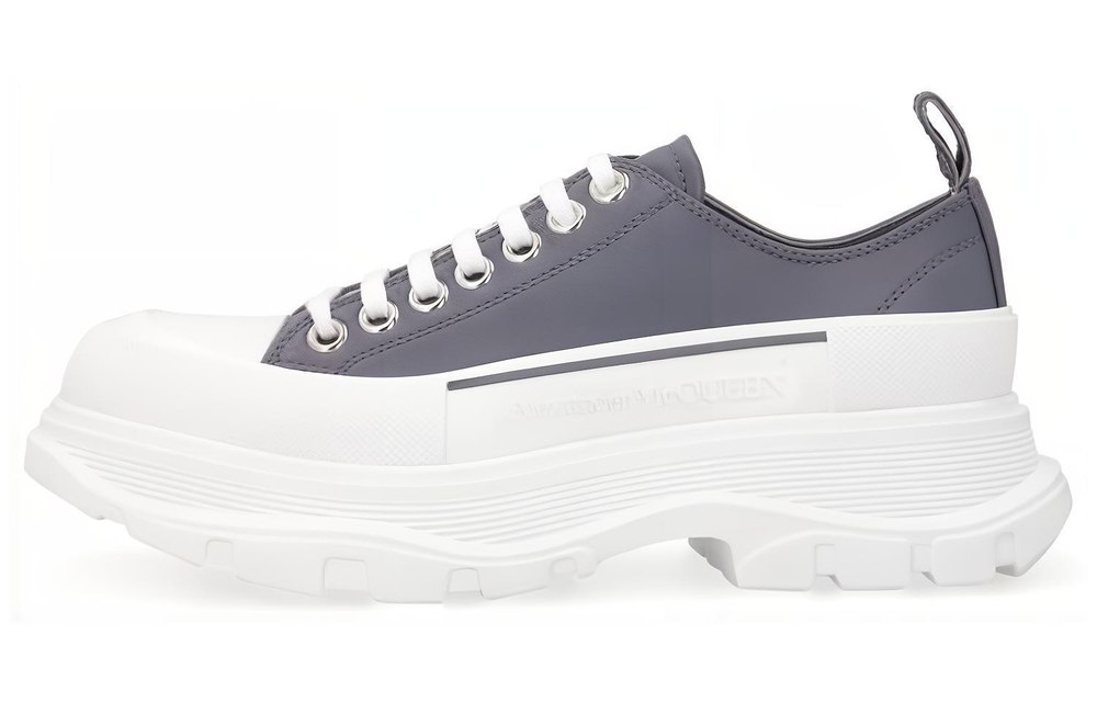 Alexander McQueen Tread Slick Combat Boots Women"s Silver Gray