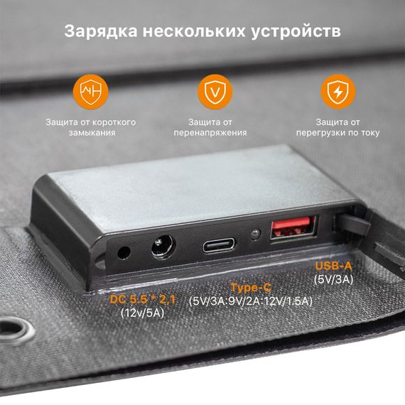 Туристическая солнечная панель YASHEL 60 Ватт, YASHEL Technologies Туристическая солнечная панель YASHEL 60 Ватт, фото №1021918475