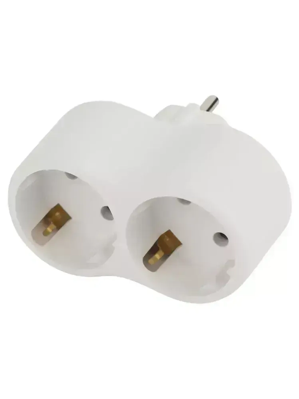 Тройник розетка электрический SPx-2e-W ЭРА / Разветвитель электрический с заземлением, 2 розетки, 16А, белый