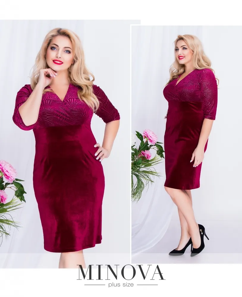 Платье 00260-бордо Minova