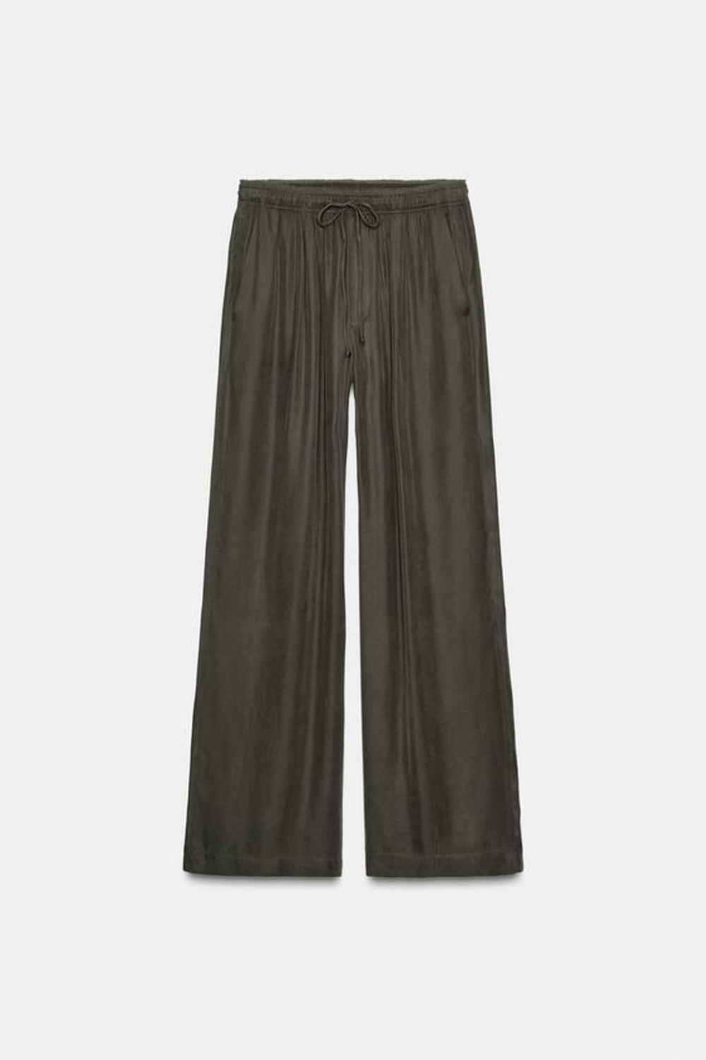 ZARA БРЮКИ ИЗ СТРУЯЩЕЙСЯ ТКАНИ — ZW COLLECTION, СЕРЫЙ