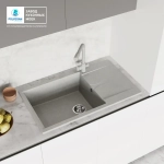 Мойка POLYGRAN GALS-862 серый №14, смеситель DORADO серый №14